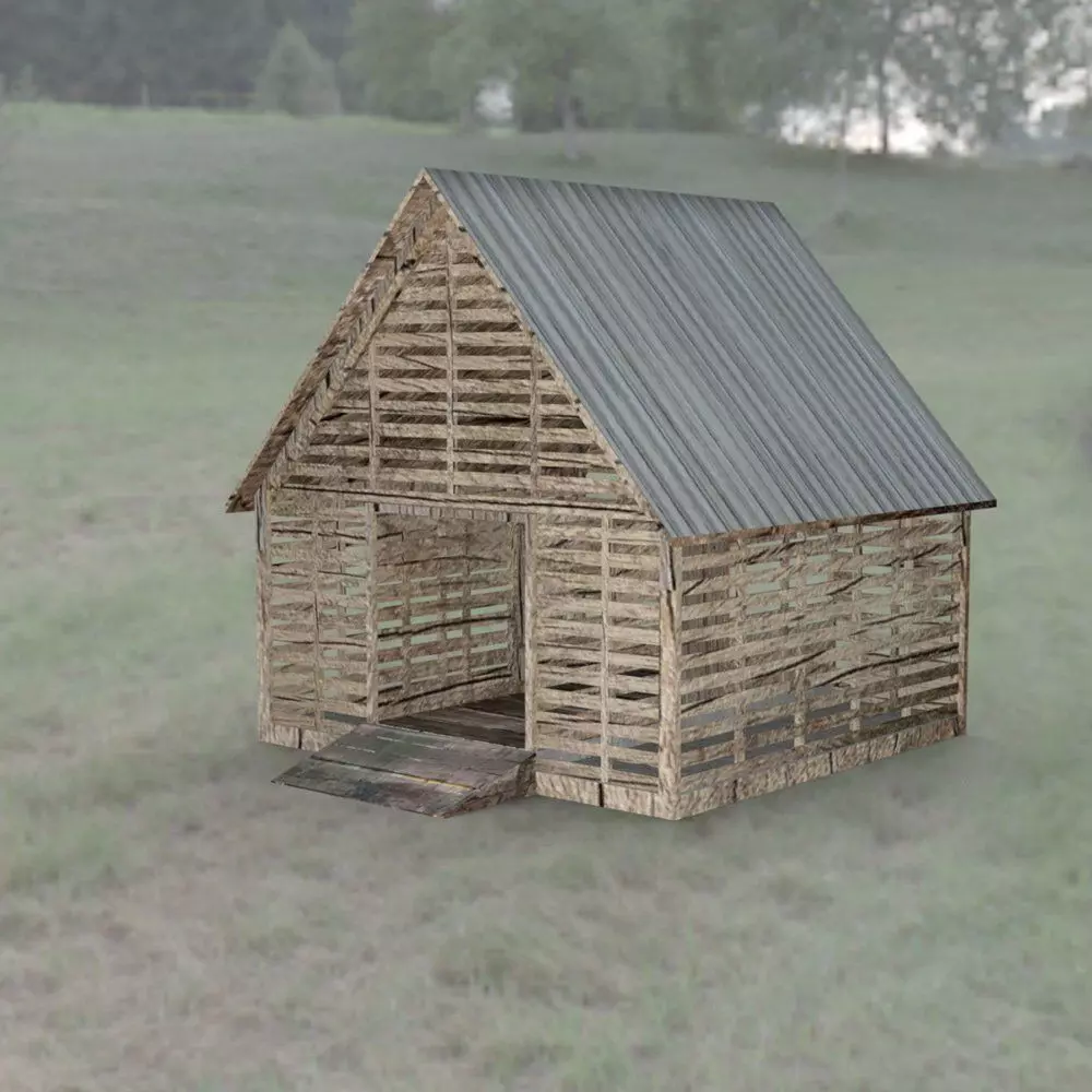 Corncrib in fbx format Low-poly 3D model