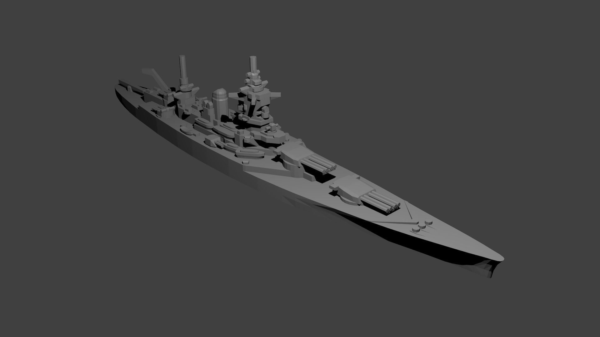 French Dunkerque Class Battleship 3D print model_1