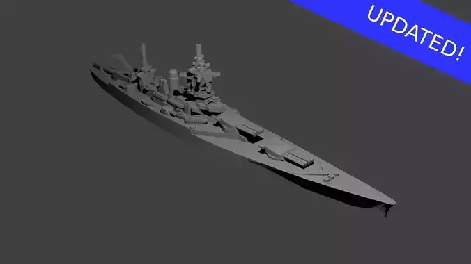 French Dunkerque Class Battleship 3D print model