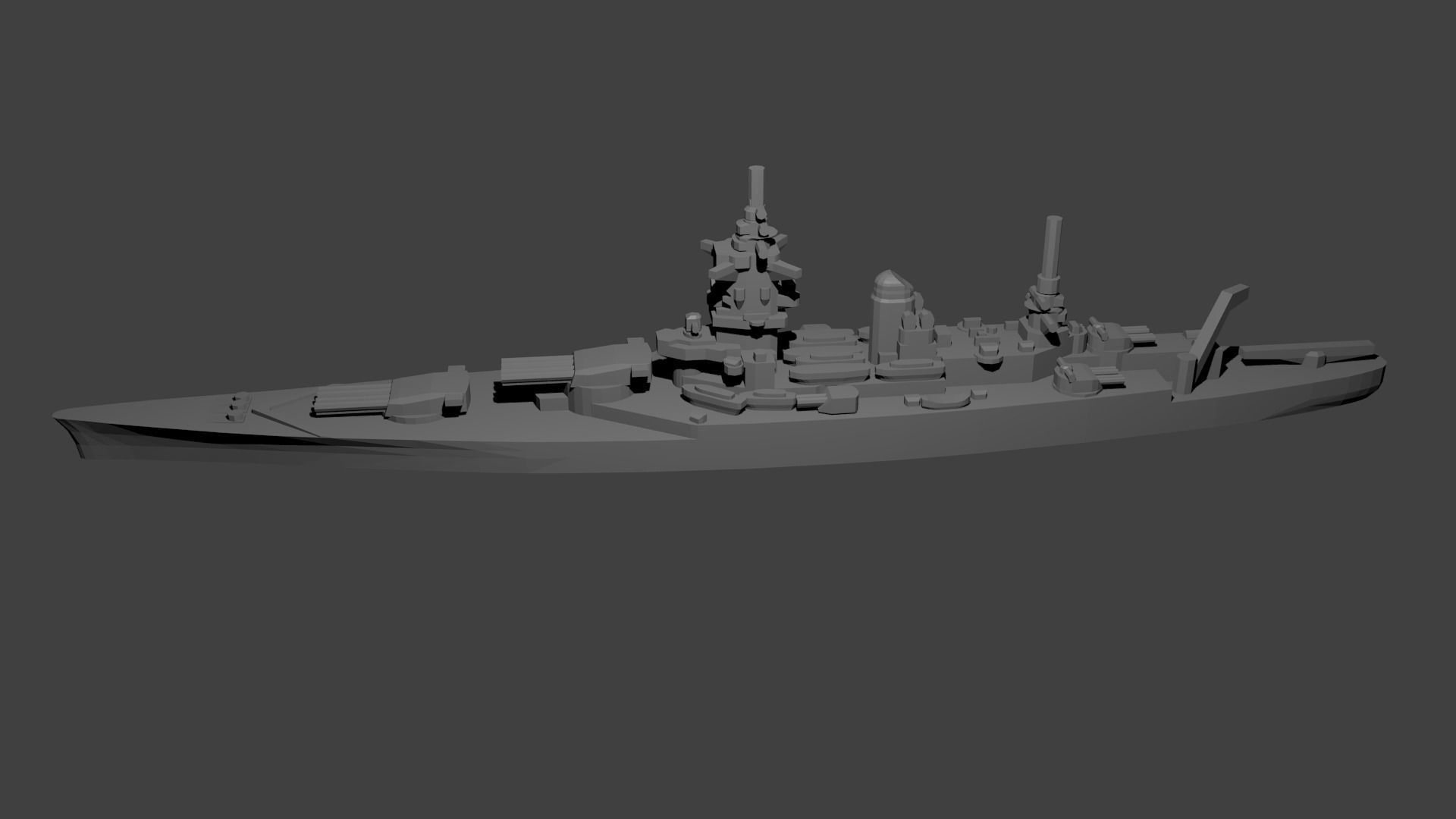 French Dunkerque Class Battleship 3D print model_2