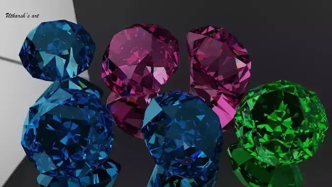 DIAMOND GEMS IN VARIOUS COLORS 