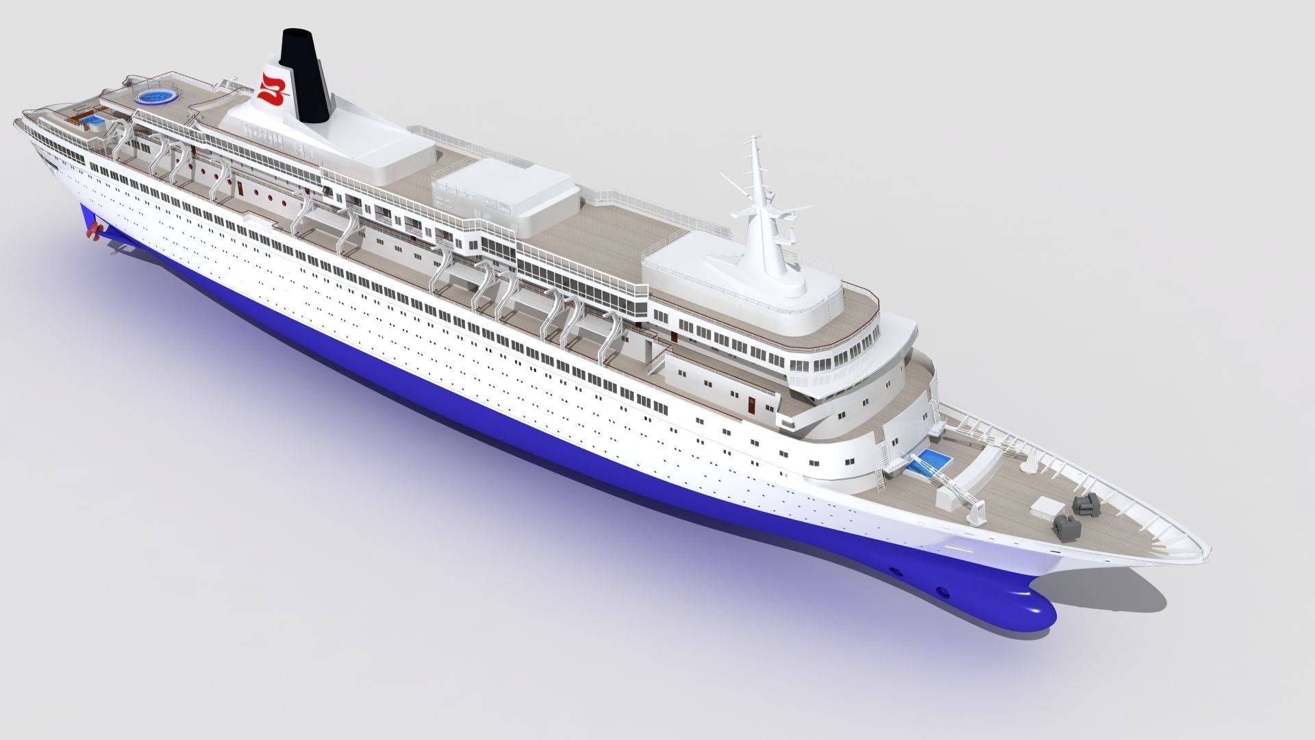 Royal Viking Star Cruise Ship Low-poly 3D model_8
