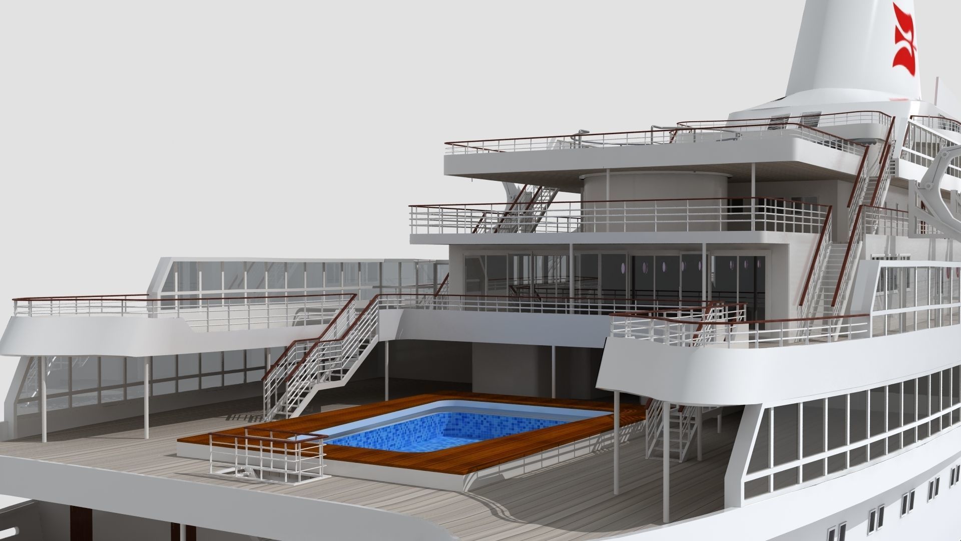 Royal Viking Star Cruise Ship Low-poly 3D model_5
