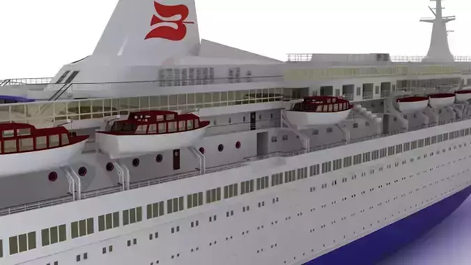 Royal Viking Star Cruise Ship Low-poly 3D model