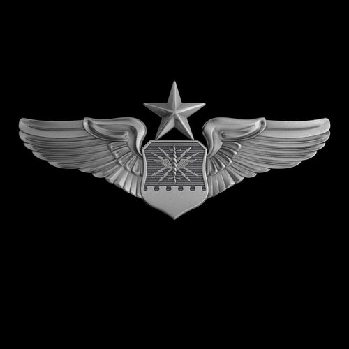 USAF Senior Combat Systems Officer Wings Badge 3D model