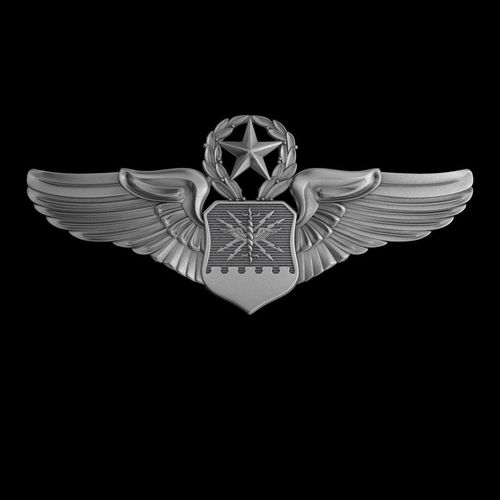 USAF Master Combat Systems Officer Wings Badge 3D model