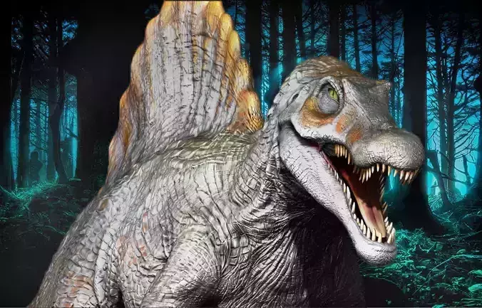Spinosaurus dinosaur Low-poly 3D model