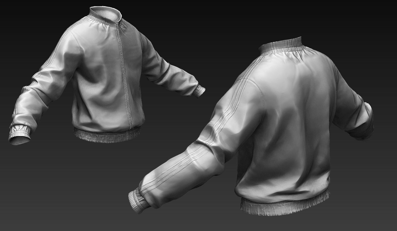 Sports Jacket Zbrush 3D model_5
