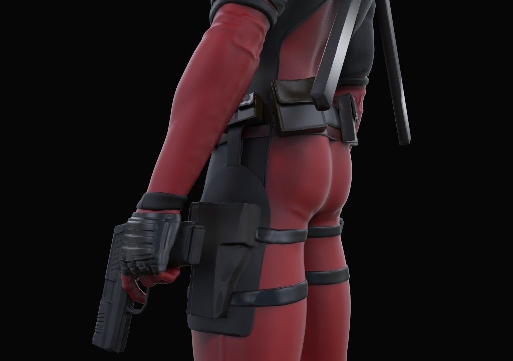 deadpool sculpture 3D print model 3D model_6