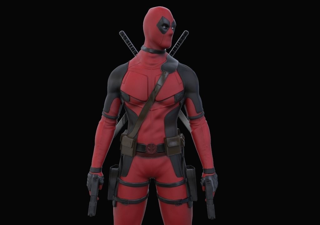 deadpool sculpture 3D print model 3D model_1