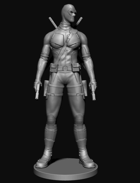 deadpool sculpture 3D print model 3D model_7