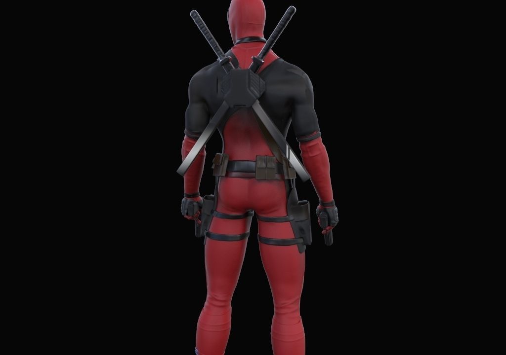 deadpool sculpture 3D print model 3D model_3