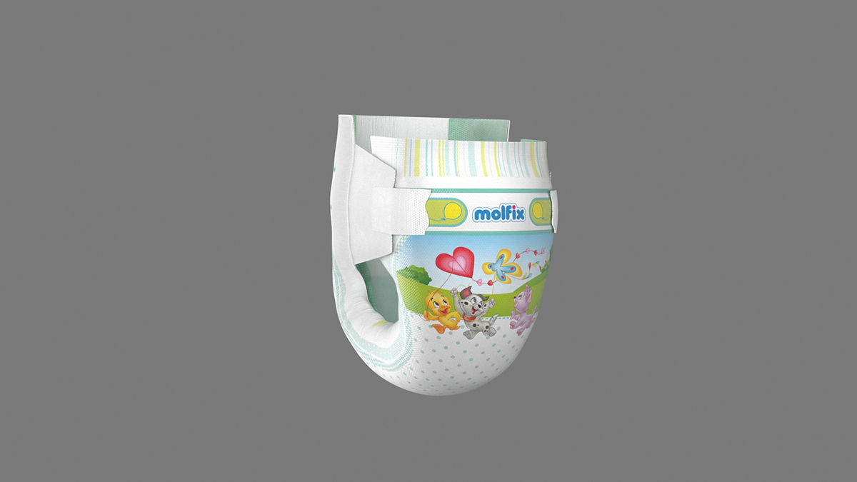 Diaper sanitary napkins 3D model_3