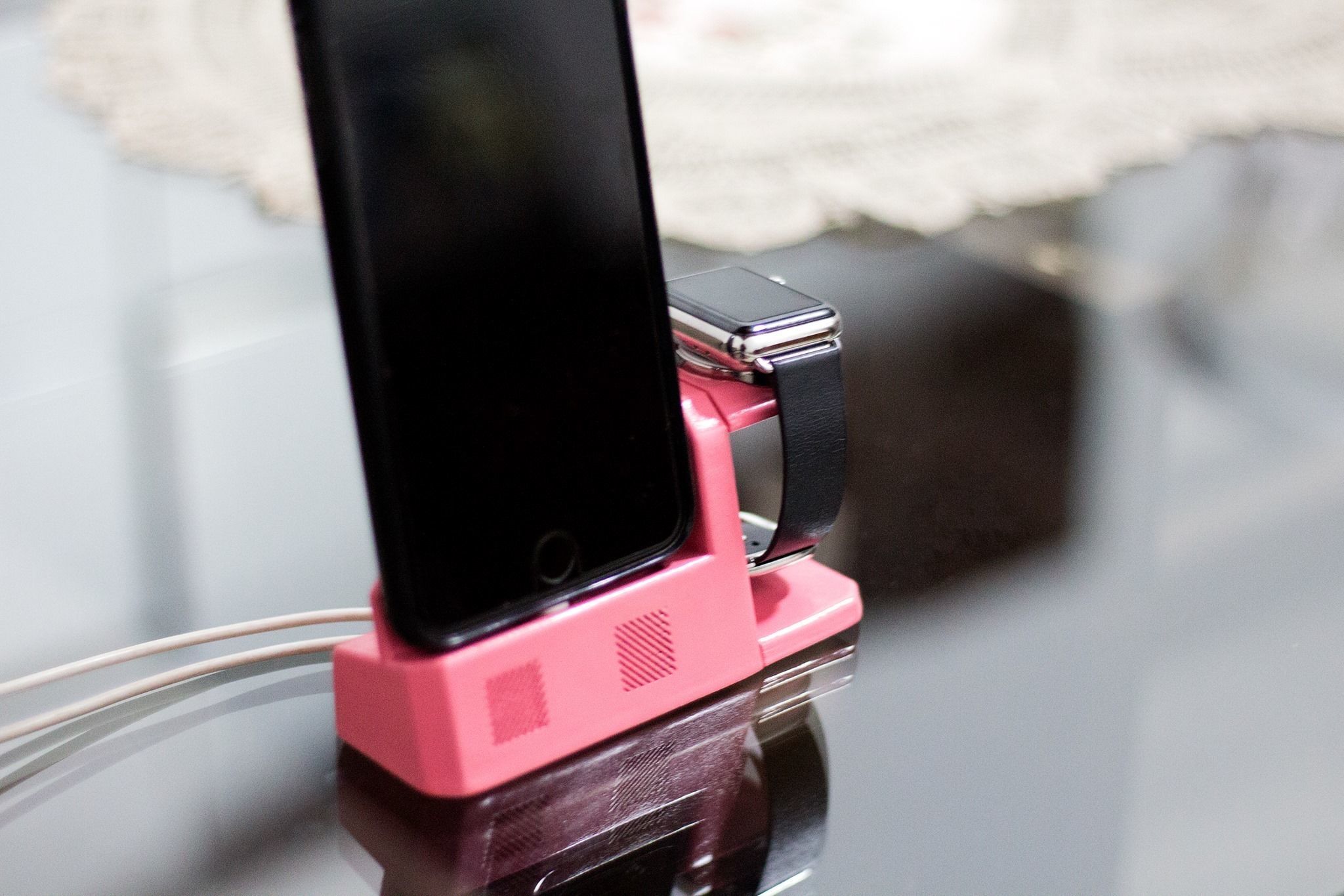 Modern Iphone and Apple Watch Dock 3D print model_4