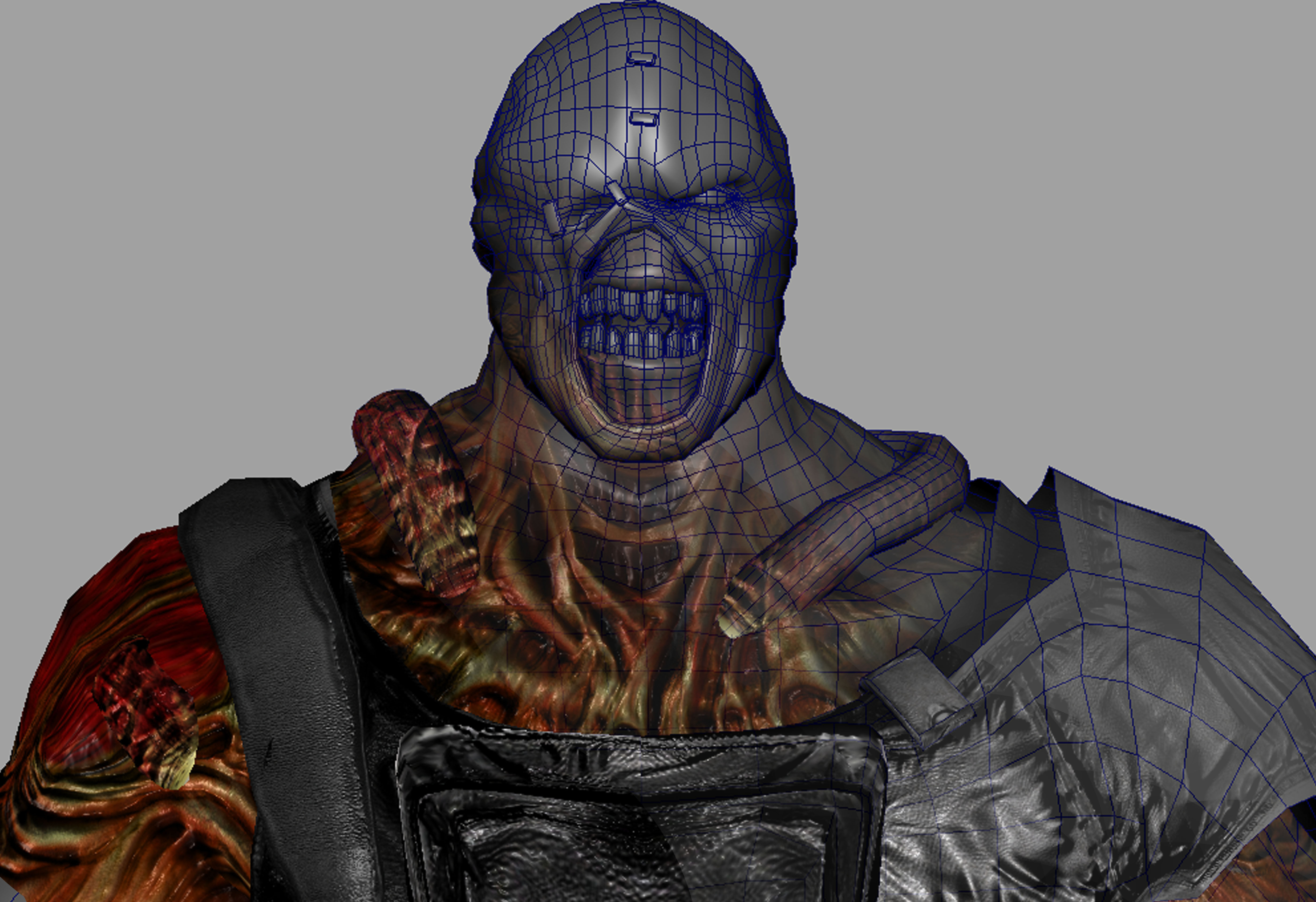 Nemesis man in armor Low-poly 3D model_9