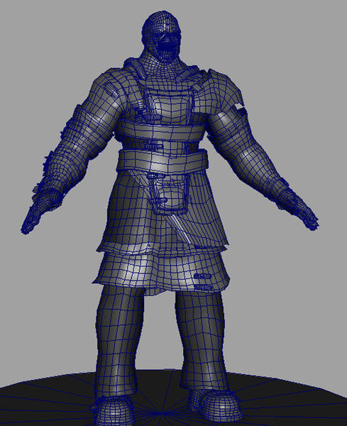 Nemesis man in armor Low-poly 3D model_6