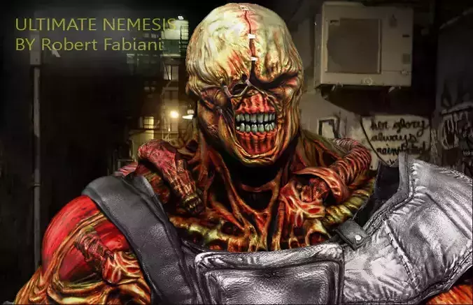 Nemesis man in armor Low-poly 3D model