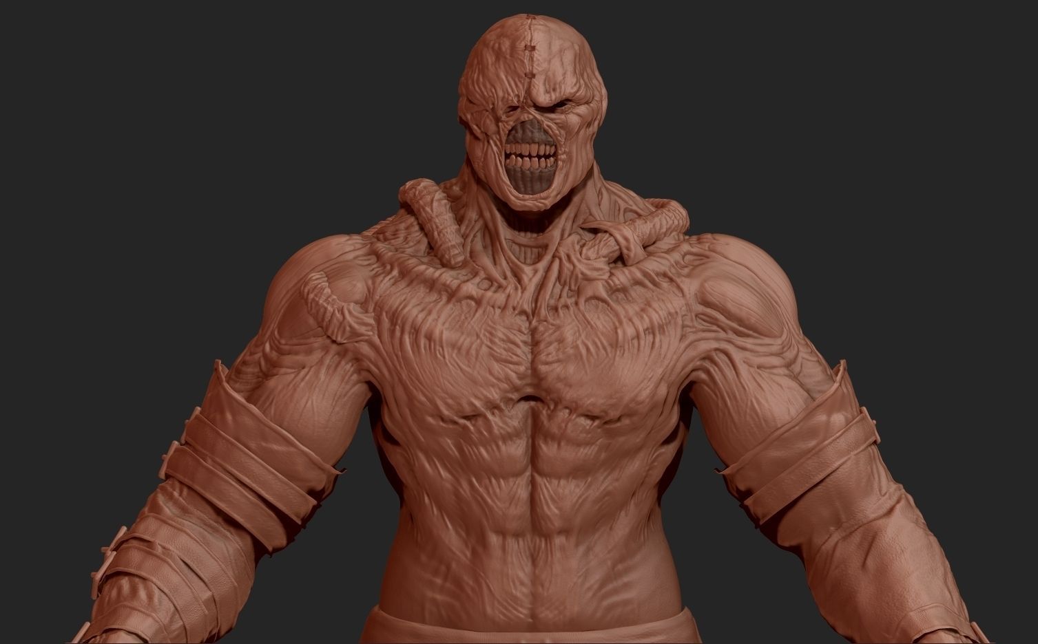 Nemesis man in armor Low-poly 3D model_5