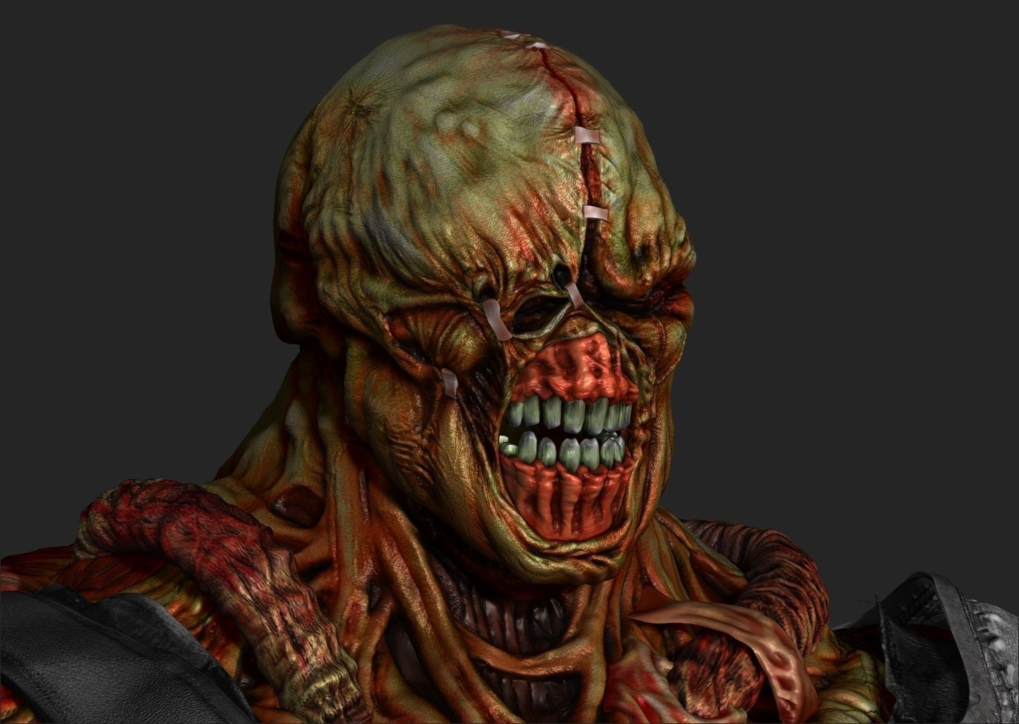 Nemesis man in armor Low-poly 3D model_2