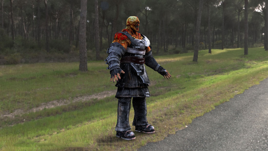 Nemesis man in armor Low-poly 3D model_3
