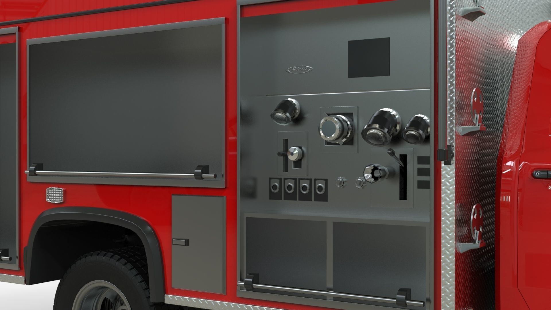 Silverado 2021 FIRETRUCK singlecab Low-poly 3D model_10