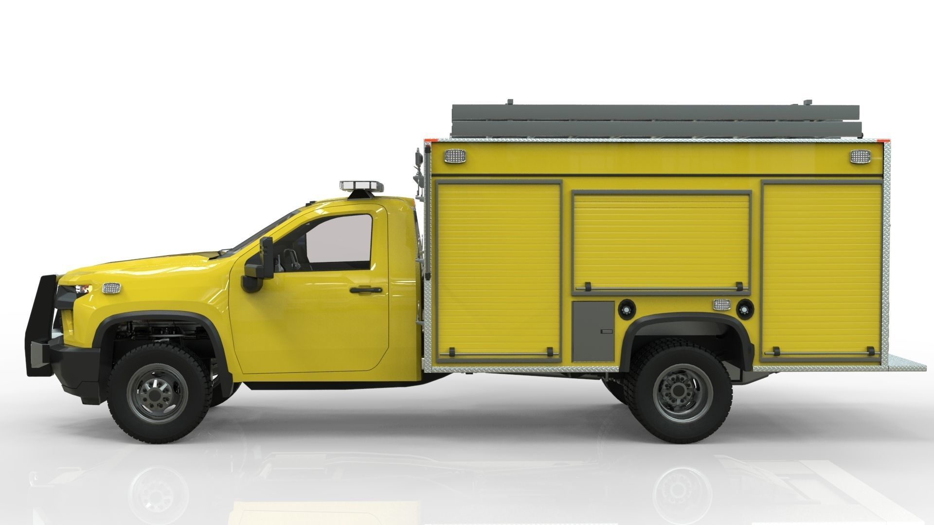 Silverado 2021 FIRETRUCK singlecab Low-poly 3D model_2