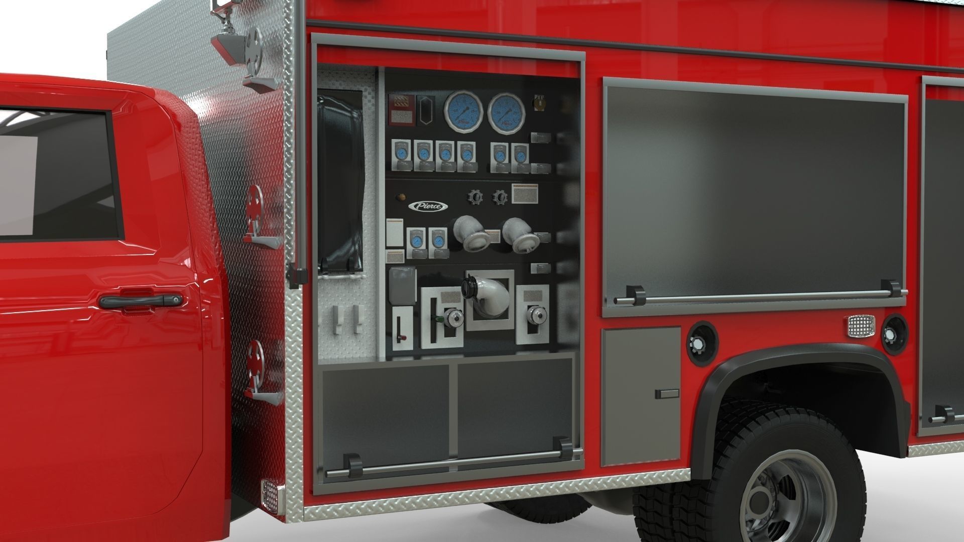 Silverado 2021 FIRETRUCK singlecab Low-poly 3D model_9