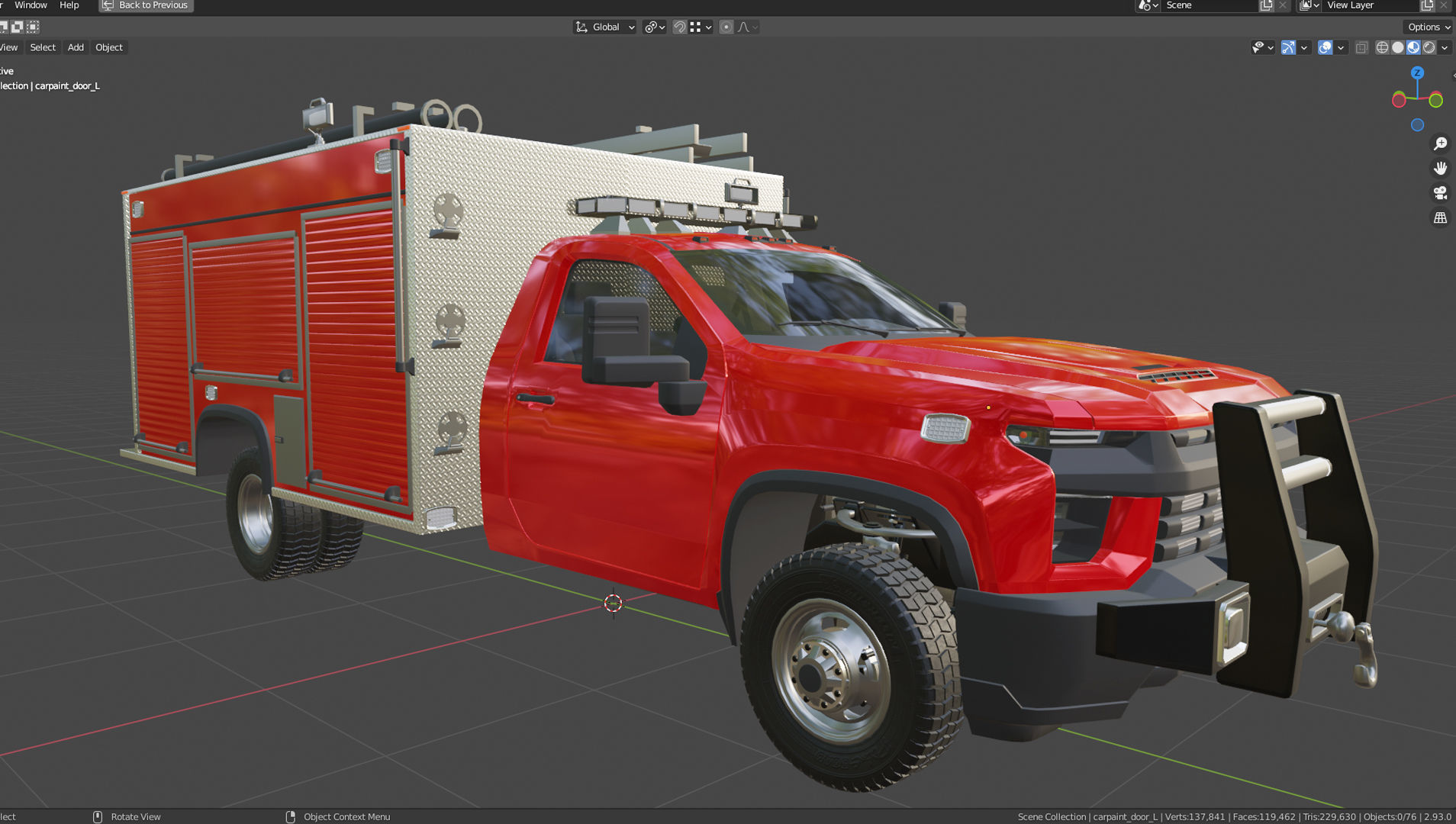 Silverado 2021 FIRETRUCK singlecab Low-poly 3D model_8