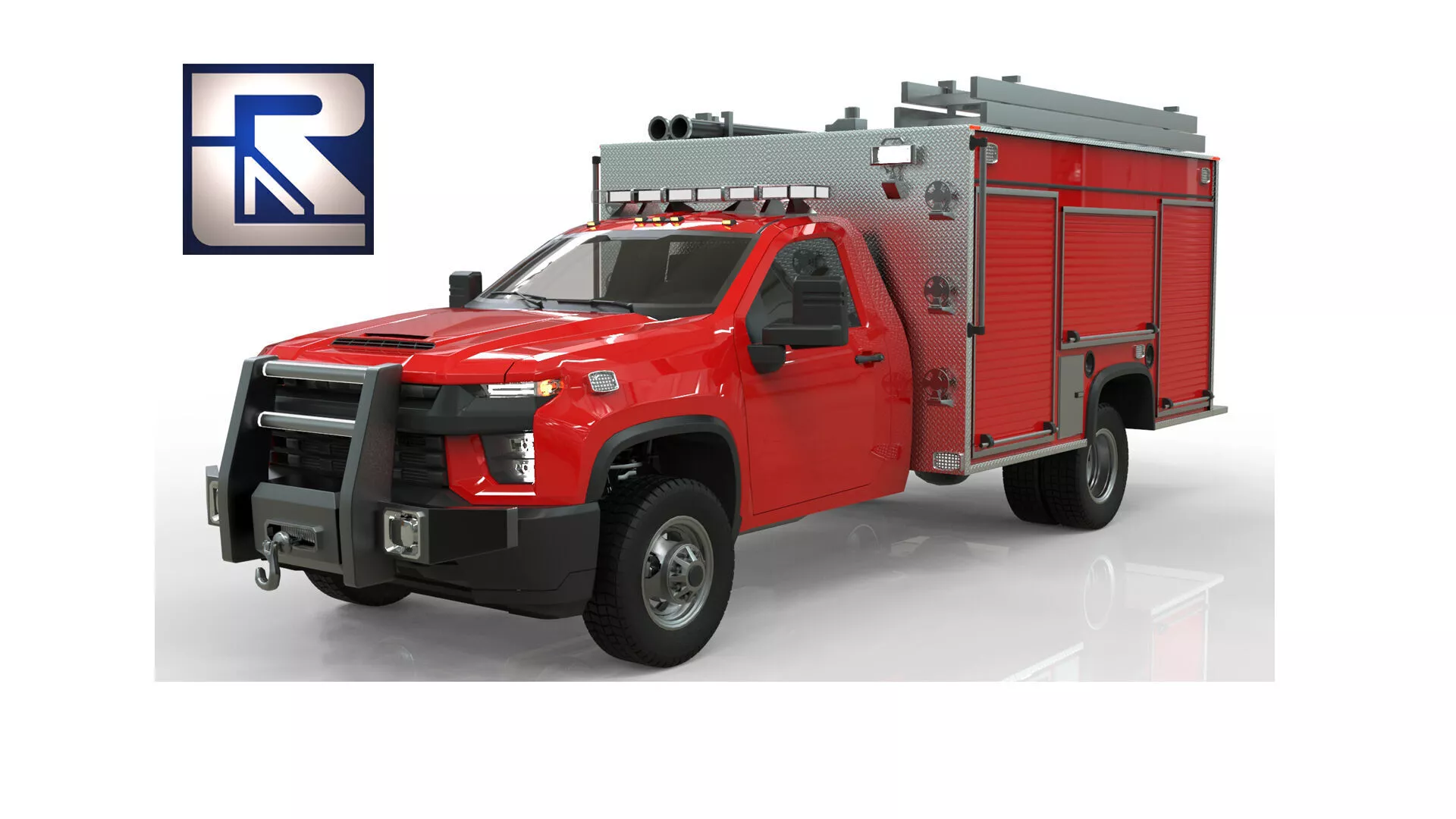 Silverado 2021 FIRETRUCK singlecab Low-poly 3D model