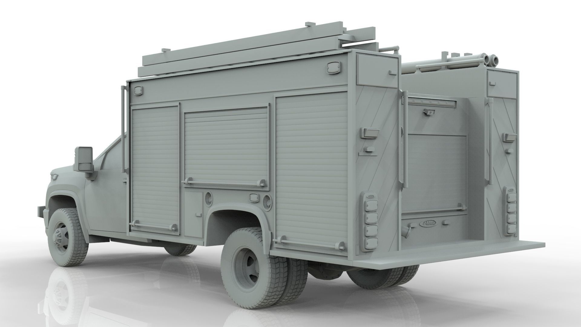 Silverado 2021 FIRETRUCK singlecab Low-poly 3D model_7