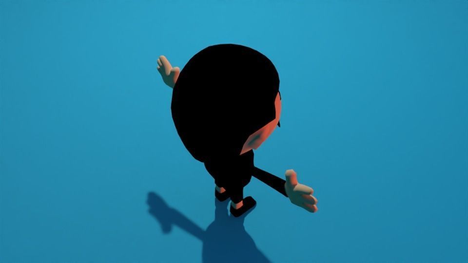 Character cartoon Free low-poly 3D model_4