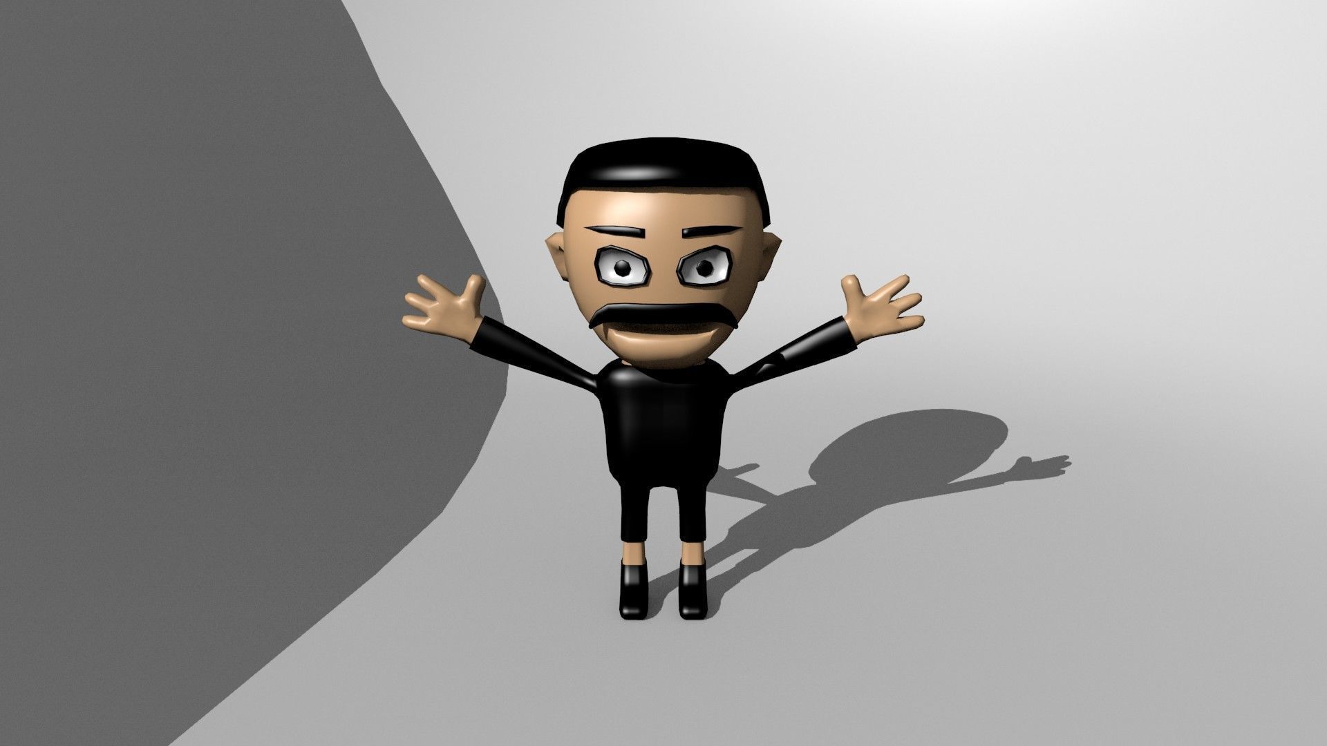 Character cartoon Free low-poly 3D model_9
