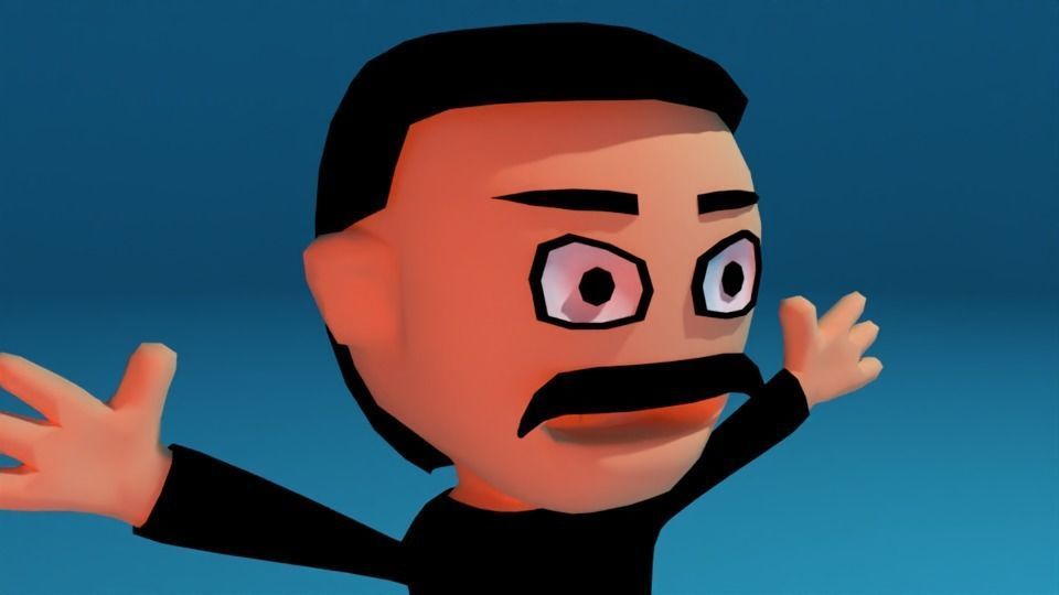 Character cartoon Free low-poly 3D model_5