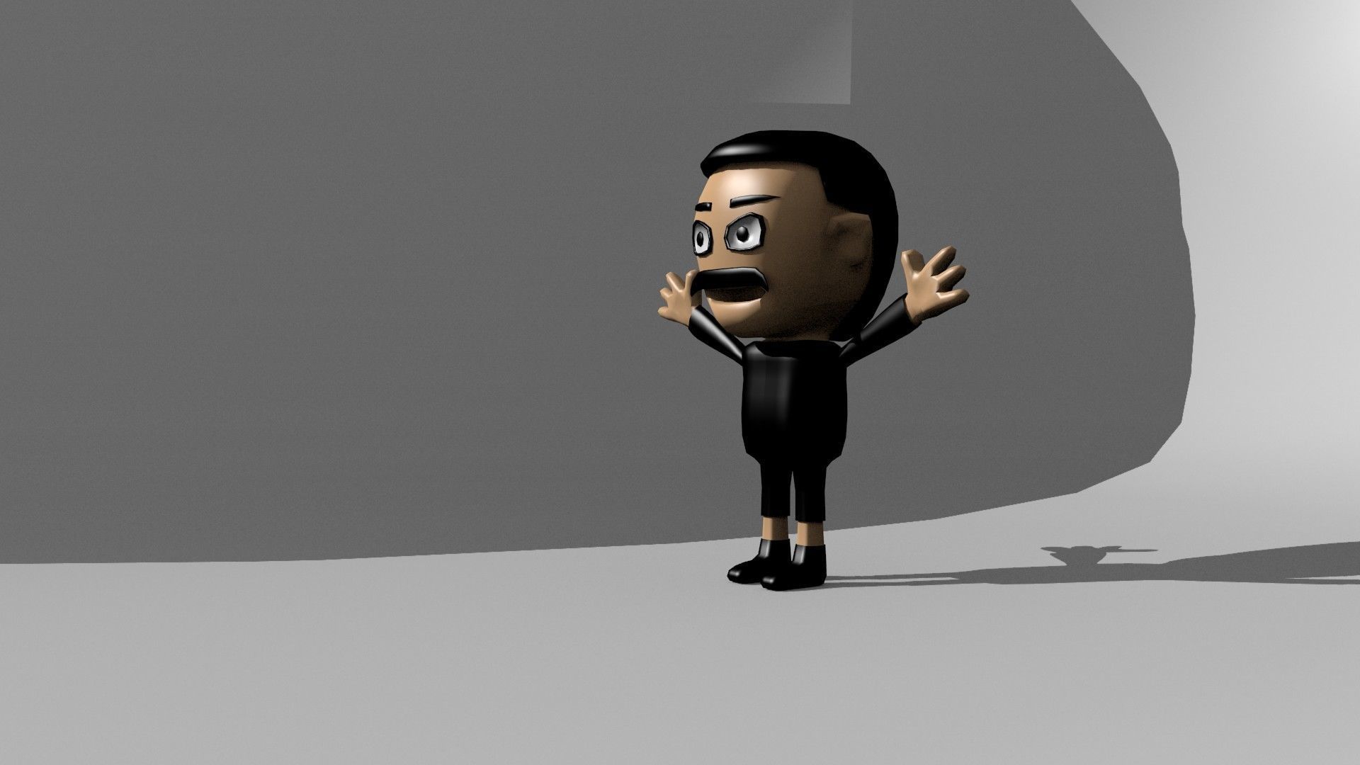 Character cartoon Free low-poly 3D model_8