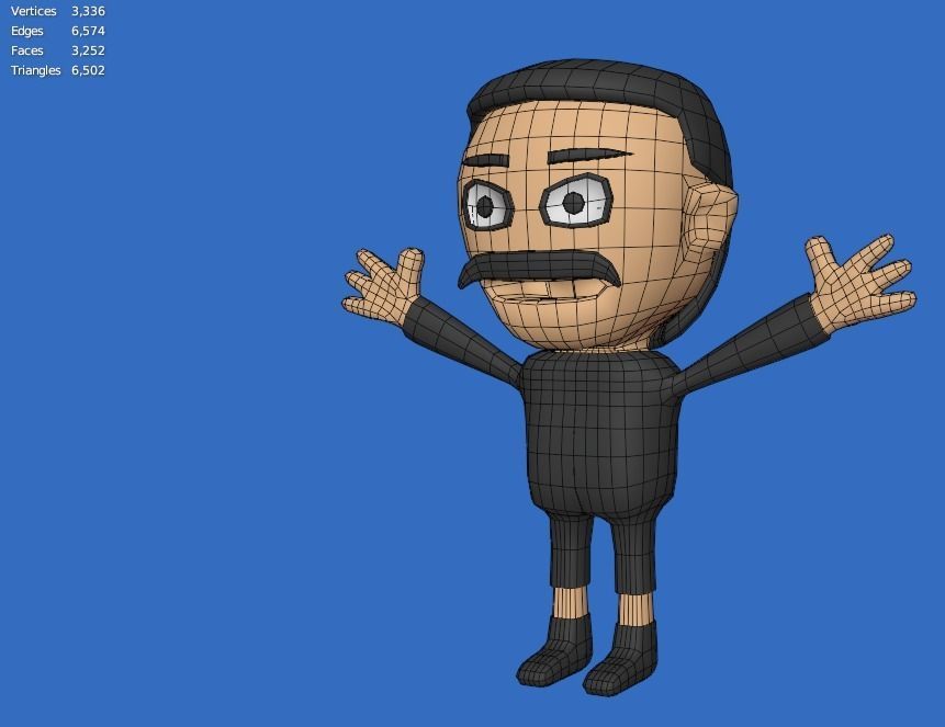 Character cartoon Free low-poly 3D model_6