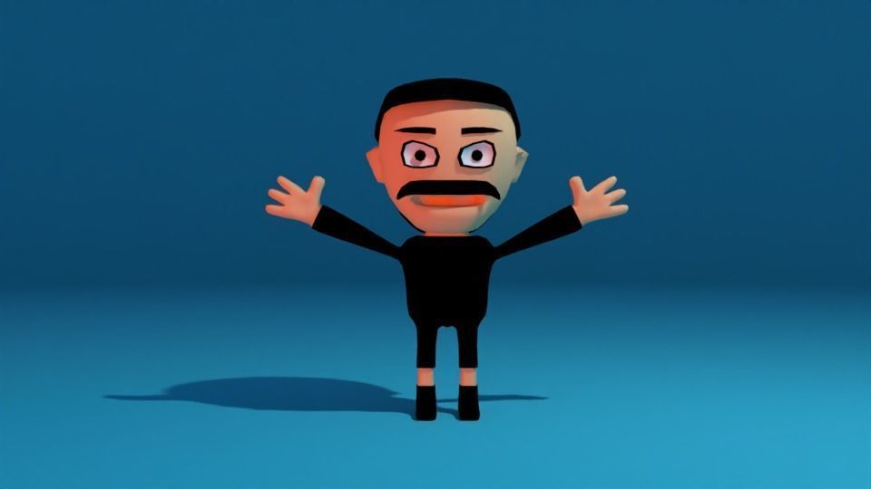Character cartoon Free low-poly 3D model_2