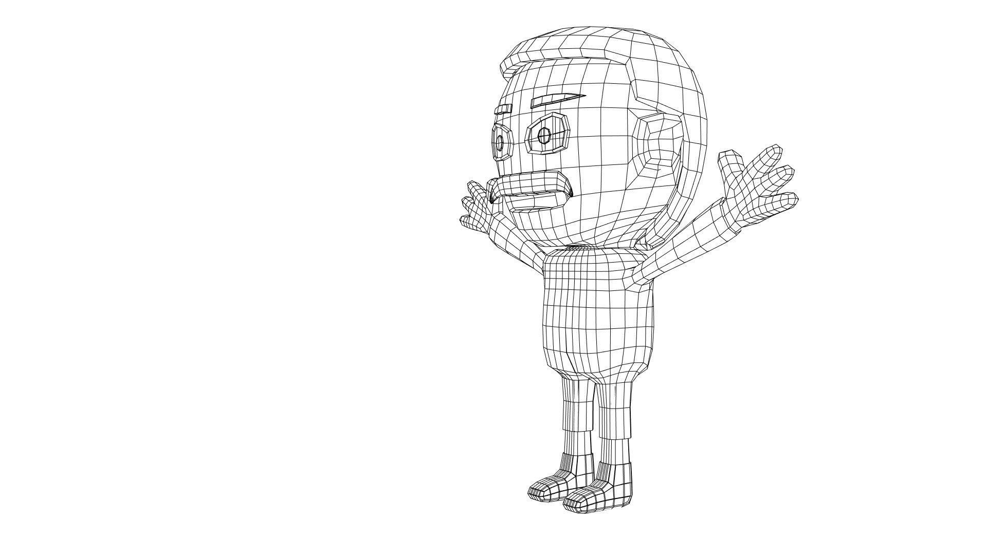 Character cartoon Free low-poly 3D model_12