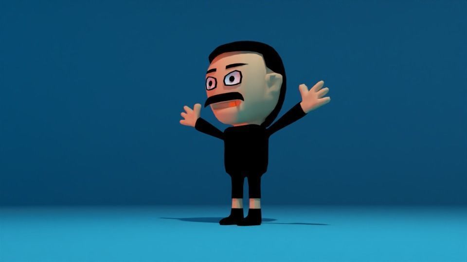Character cartoon Free low-poly 3D model_3