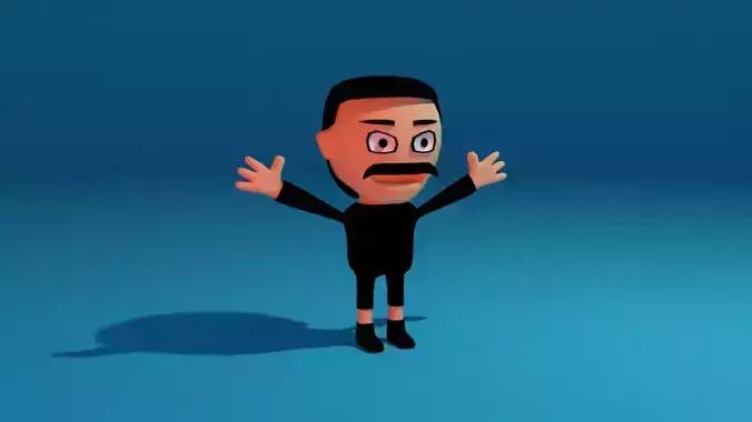 Character cartoon Free low-poly 3D model