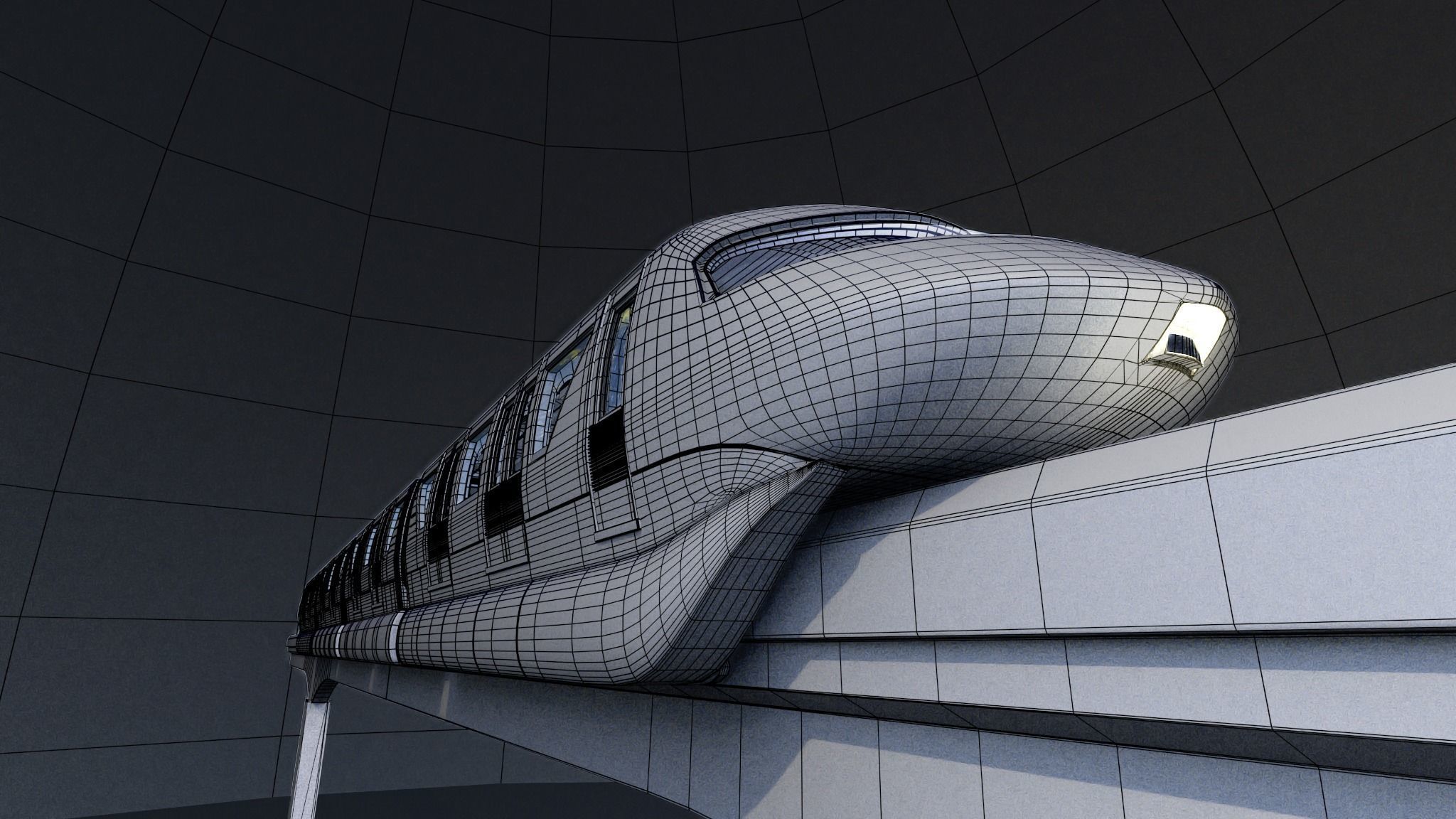 Monorail train 3D model_27