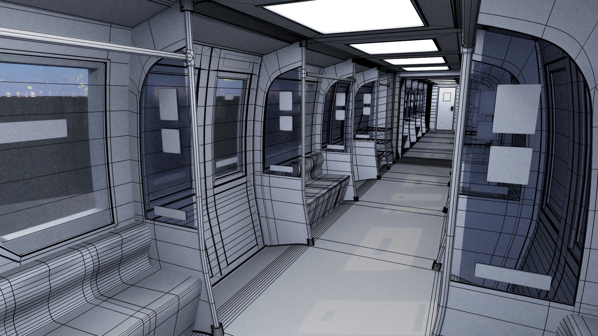 Monorail train 3D model_38