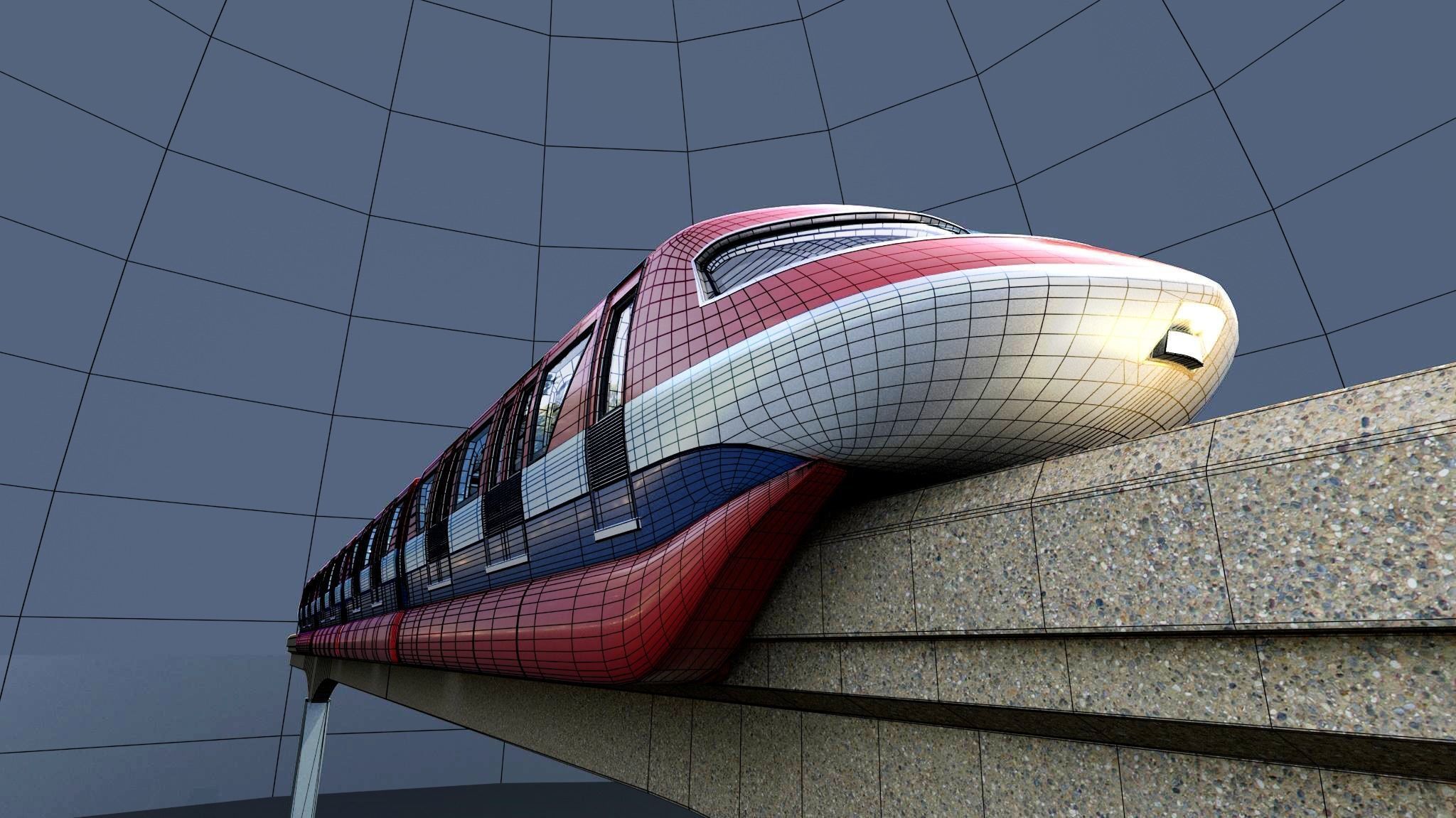 Monorail train 3D model_14