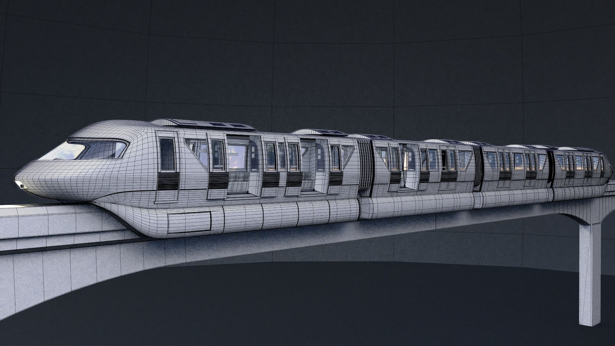 Monorail train 3D model_34