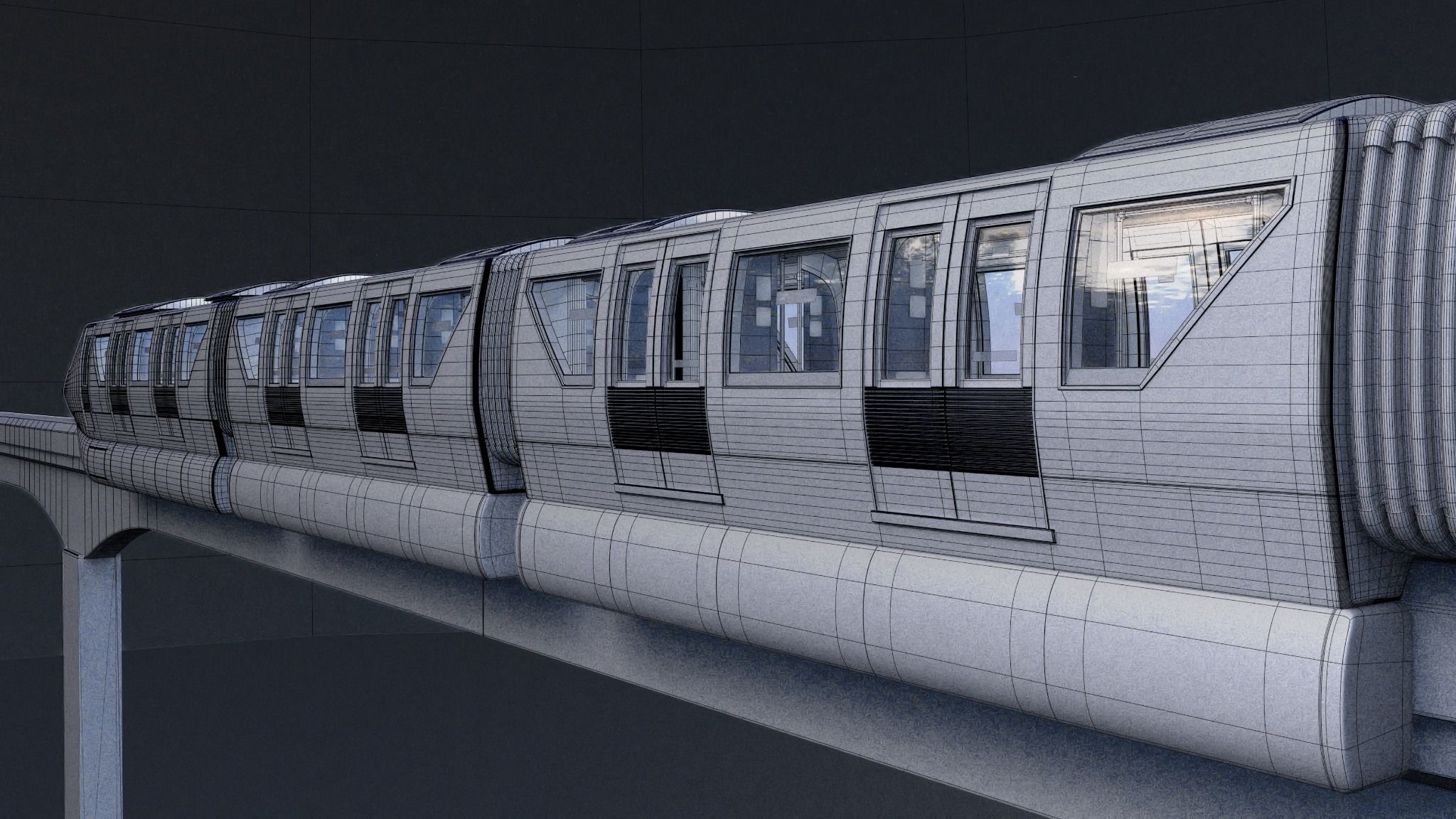 Monorail train 3D model_31