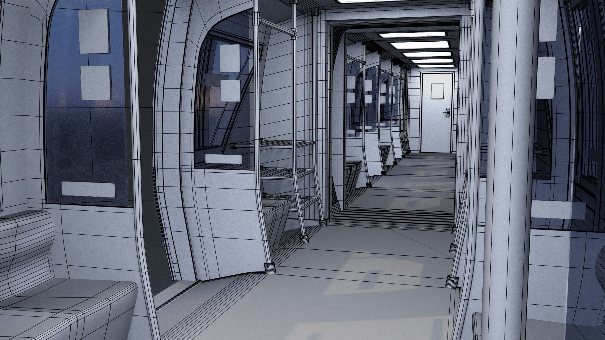 Monorail train 3D model_37