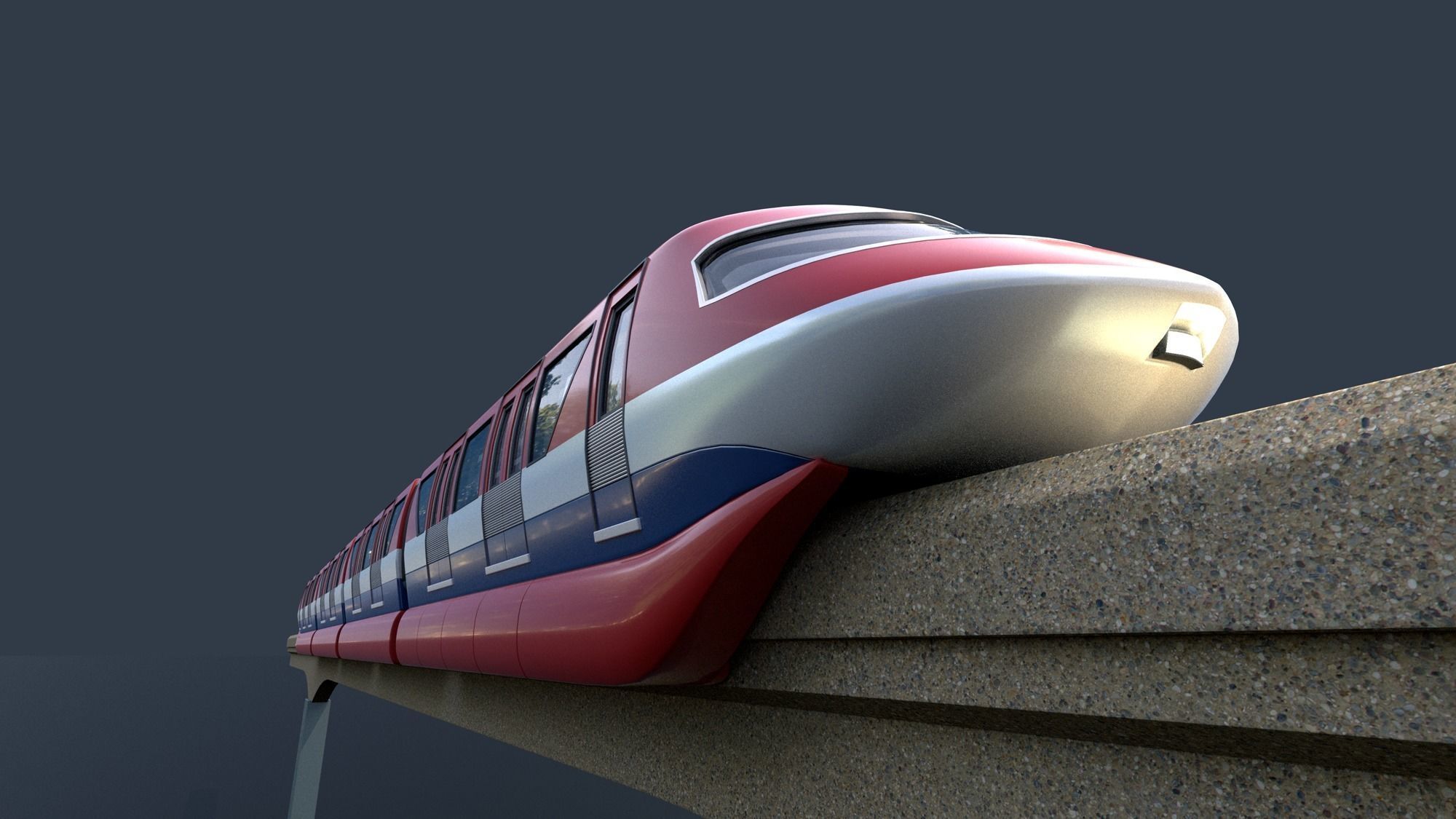 Monorail train 3D model_3