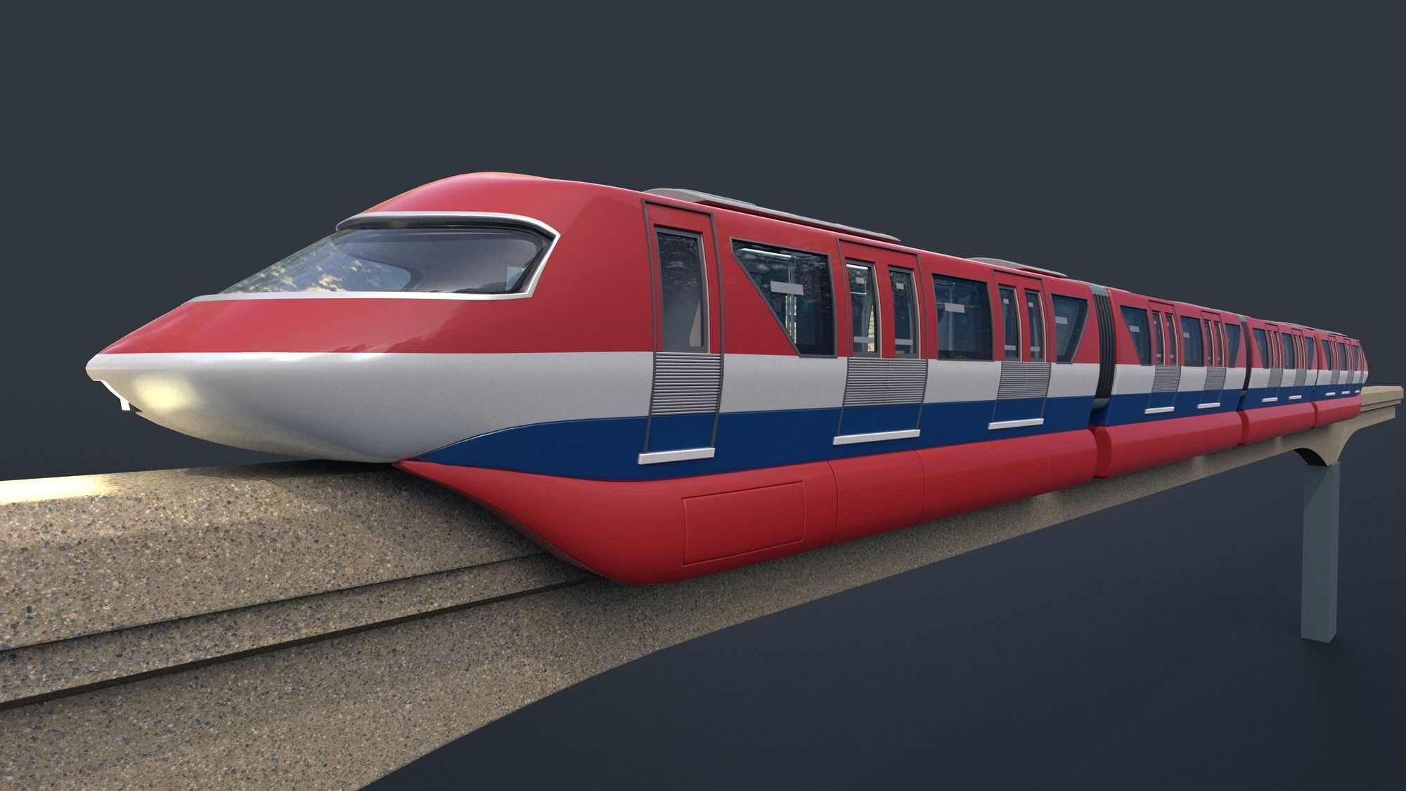 Monorail train 3D model_8