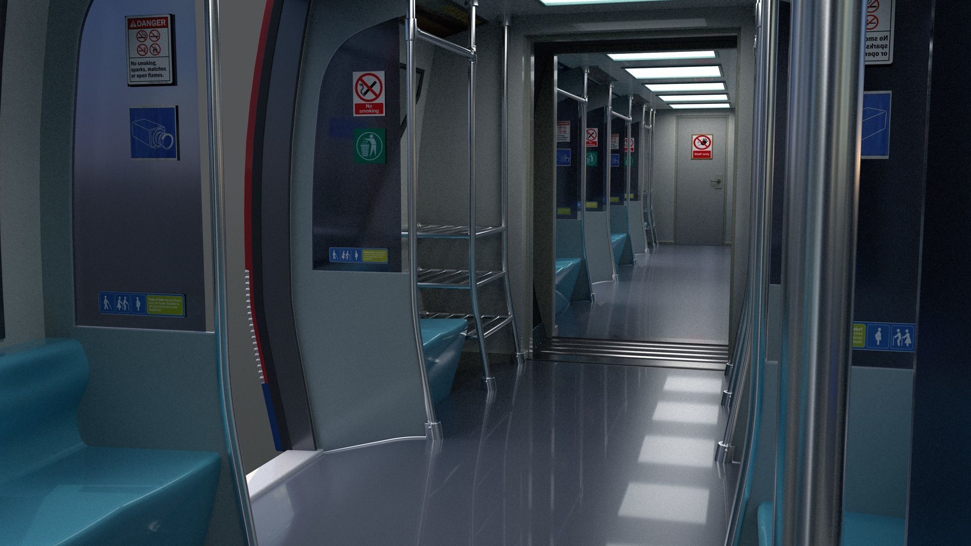 Monorail train 3D model_4