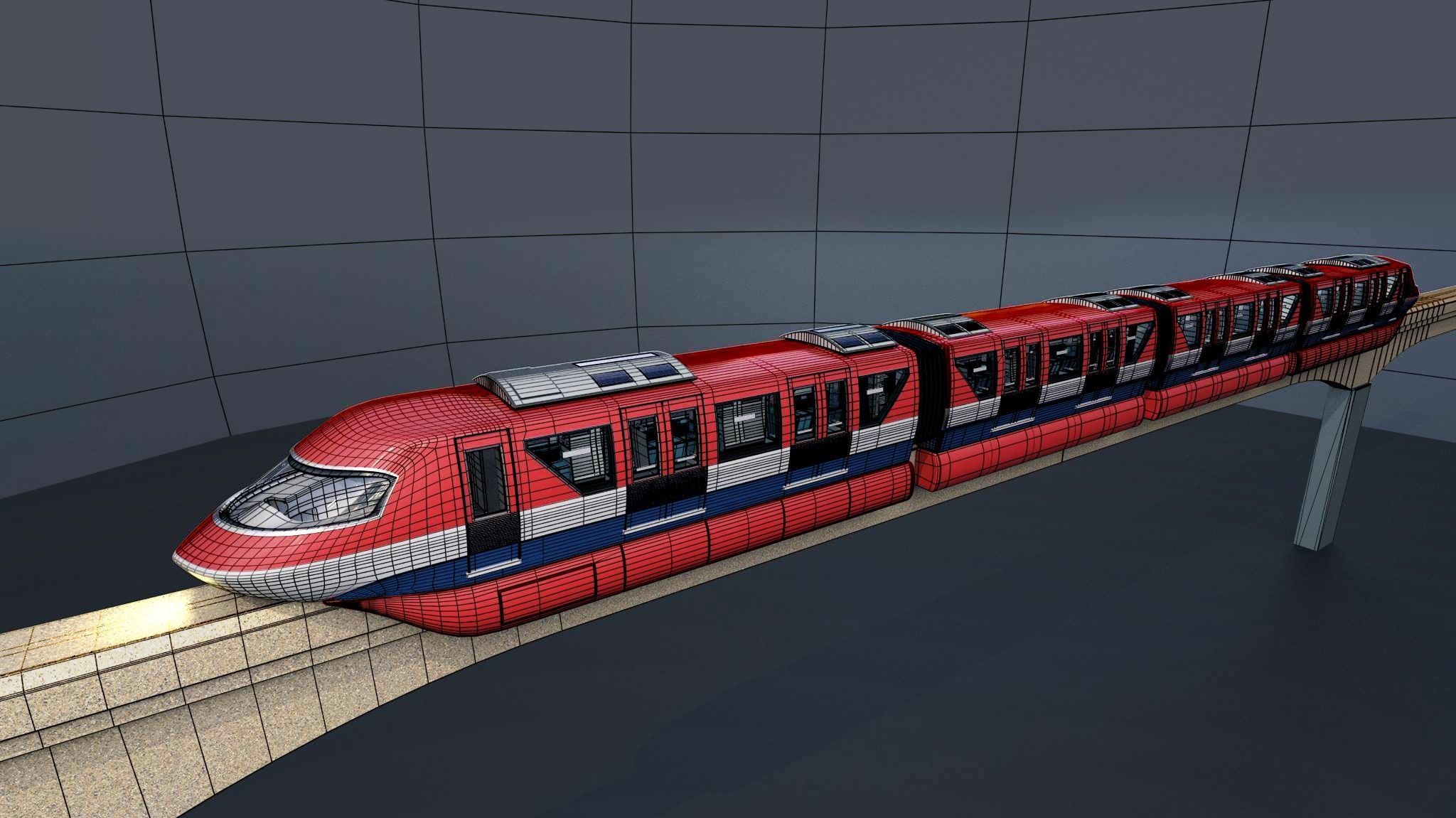 Monorail train 3D model_19