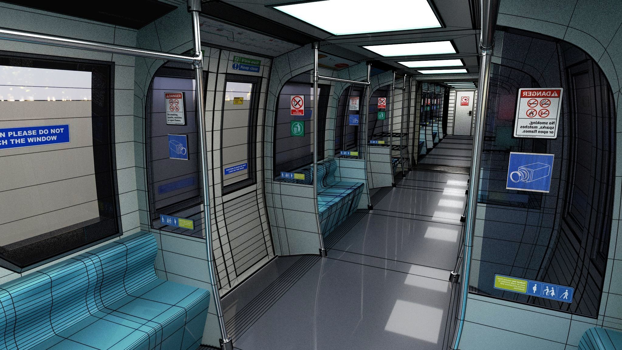 Monorail train 3D model_17